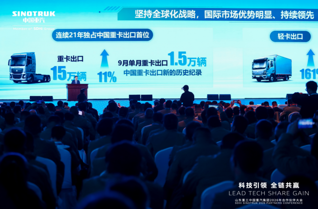 2026年首月重卡出口16000辆，中国重汽再度刷新行业纪录！
